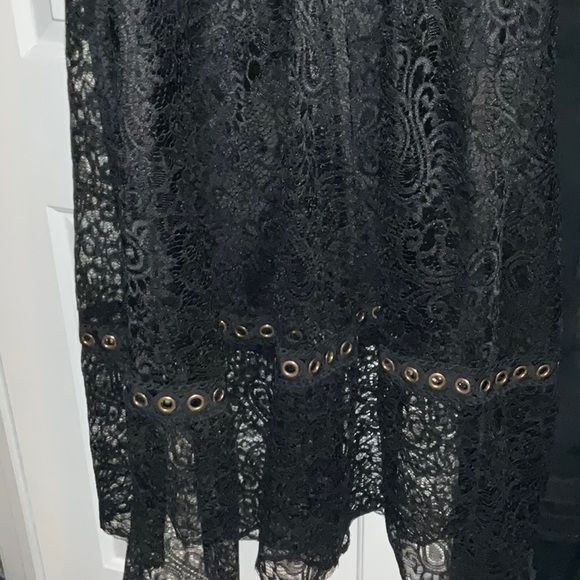 MSquared Black Polyester maxi Dress with Gold Ring Accents size 2X - Picture 5 of 5